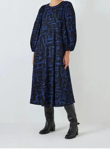John Lewis Woman’s New Abstract Print Puff Sleeve Dress. Size uk 14 RRP£79 - Picture 1 of 5