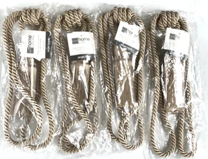 Single Tassel Tiebacks J C Penney Home Collection Linen Color Set of 4 New - Picture 1 of 7
