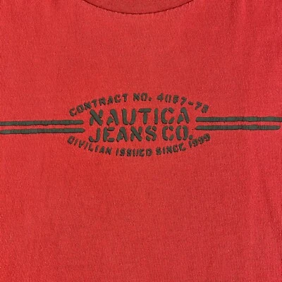 Camiseta DE COLECCIÓN Nautica Adulto XL Roja Deletrear Logo Gráfico Camiseta 90 HECHA EN EE. UU. Para Hombres Foto 1 de 4