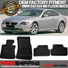 07-10 E63 E64 M6 Floor Mats Carpets Rubber Liners 4PCS Black Nylon FOR: (BMW)