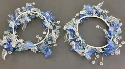 Set of 2 Beaded Candle Rings Blue by Valerie - Image 1 of 4