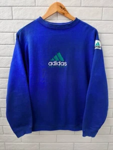 Vintage 90s Adidas Equipment Blue Crewneck Sweatshirt Men’s Size M - Bild 1 von 14