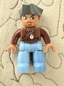 Lego Duplo Pirate Captain mustache grimace faced figure for Pirate Ship - Picture 1 of 2