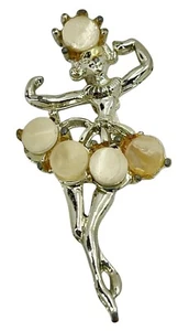 VINTAGE DANCING BALLERINA WOMAN FIGURE PIN UP BROOCH WHIMSICAL MCM ROCKABILLY - Picture 1 of 8