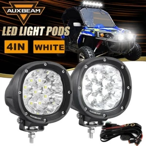 Auxbeam Pair 4" White LED Pods Work Light Bar Offroad For Can Am Maverick X3 - Picture 1 of 12