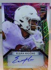 2023 Leaf Metal Draft Football ELIJAH HIGGINS RED WHITE & BLUE RC AUTO 1/1
