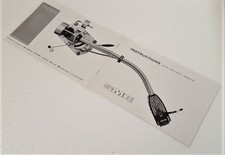 Original Instructions for SME Tonearm, model 3009 series II IMPROVED