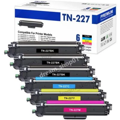 Lote de toner TN223 TN227 compatível com Brother MFC-L3770CDW L3710CW HL-L3270CDW L3290CDW - Imagem 1 de 4