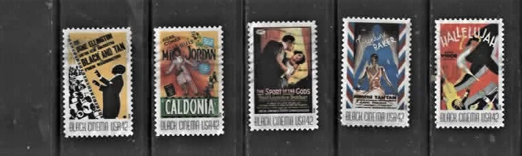 USA 2008  42 cent used Stamps Set of 5  Black Cinema Condition Very Fine - Image 1 of 1