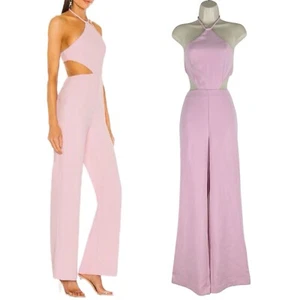 NBD Ronan Neckholder Taille Cutout Slash Einteiler Jumpsuit Rosa Damen Gr. S - Bild 1 von 9