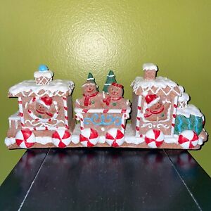 New Gingerbread Train With People & Peppermints Holiday Christmas Decor