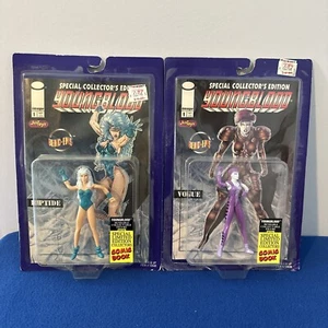 1995 YOUNGBLOOD Bend-ems RIPTIDE & VOGUE Bendable 5” Figure & Comic Book Justoys - Picture 1 of 12