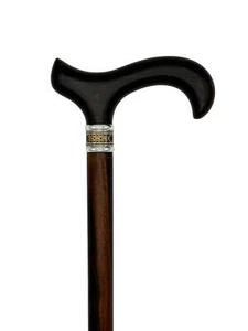 Classy Black Derby on Ebony Wood Shaft with Gentlemen Collar - Picture 1 of 3