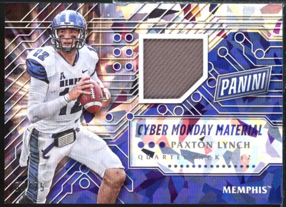 Paxton Lynch Rookie Card 2016 Panini Cyber Monday Memorabilia Cracked Ice #33  - Image 1 of 2