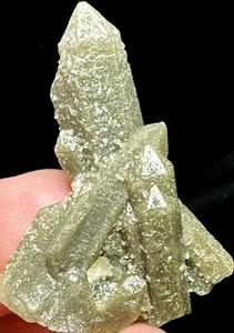 50ct 1pcs Brand Rare NATURAL skeletal Elestial Deep Green QUARTZ Crystal r793 - Picture 1 of 7