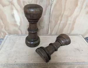 A RECLAIMED OAK NEWEL POST CAP AND OAK HALF NEWEL POST CAP M1982 - Picture 1 of 11
