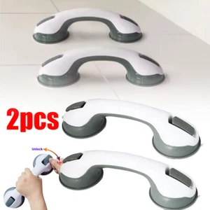 2Pcs Shower Helping Handle Grab Safety Bars Anti Slip Support Locking for Toilet - Picture 1 of 5