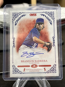 BRANDON BARRIERA 2022 ONYX VINTAGE EXTENDED BLUE AUTOGRAPH /400 BLUE JAYS