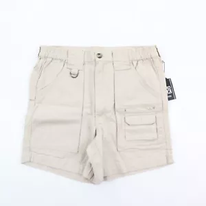 Uzzi 6" Cargo Shorts Men's 30 Light Beige Cotton Travel Outdoor Hike Safari NWT - Picture 1 of 8