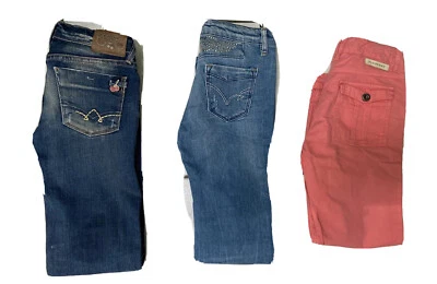 LOT DE 3 JEANS + PANTALON FILLE 10 ANS LE TEMPS DES CERISES KAPORAL BURBERRY - Photo 1/4