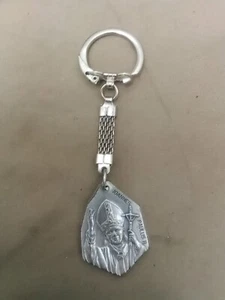 Vintage Keychain POPE JOHN PAUL ll Key Ring Fob ROME Joannes Paulus Roma Italy - Picture 1 of 6