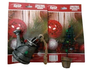 Alpine Corporation Christmas Ornaments Christmas Tree,Watering can ( lot of 2 ) - Picture 1 of 6