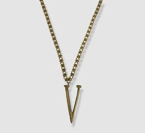 $375 Lulu Frost Women's Gold Plaza Letter "V" Pendant Necklace - Picture 1 of 2