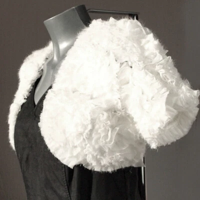 Chaqueta Bolero de Piel Chaqueta Nupcial Flores Encaje Cárdigan Sólido Fiesta Abi Ball Blanco Foto 1 de 3