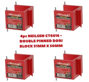 4PC  - DOUBLE PINNED DORI BLOCK - 51MM X 50MM -  NEILSEN - Picture 1 of 4