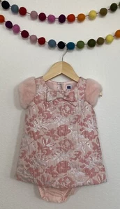 Abito broccato pelliccia sintetica rosa e argento Janie and Jack bambina 6-12 mesi - Foto 1 di 4