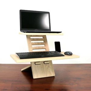 Stand Desk Medium Oak - Laptop Stehpult, Standing desk, Erhöhung, Stehtisch - Bild 1 von 12