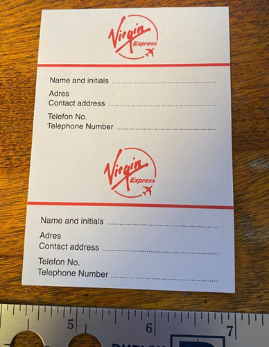 Virgin Express Self Adhesive Baggage Identification Labels - Mint | eBay