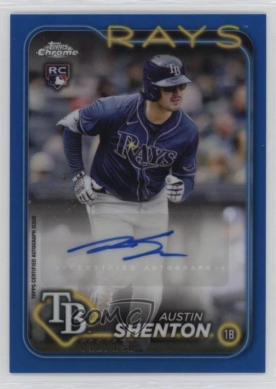 2024 Topps Chrome Update Blue Refractor 12/150 Austin Shenton Rookie Auto RC - Image 1 of 3
