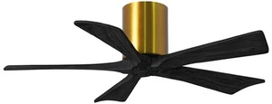 42" Matthews Irene-5H Brass and Black Hugger Ceiling Fan with Remote - Picture 1 of 1