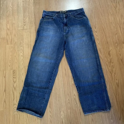 Pantalones de mezclilla vintage Reverb para hombre 36x32 azules holgados calce suelto Y2K ropa de calle Foto 1 de 4