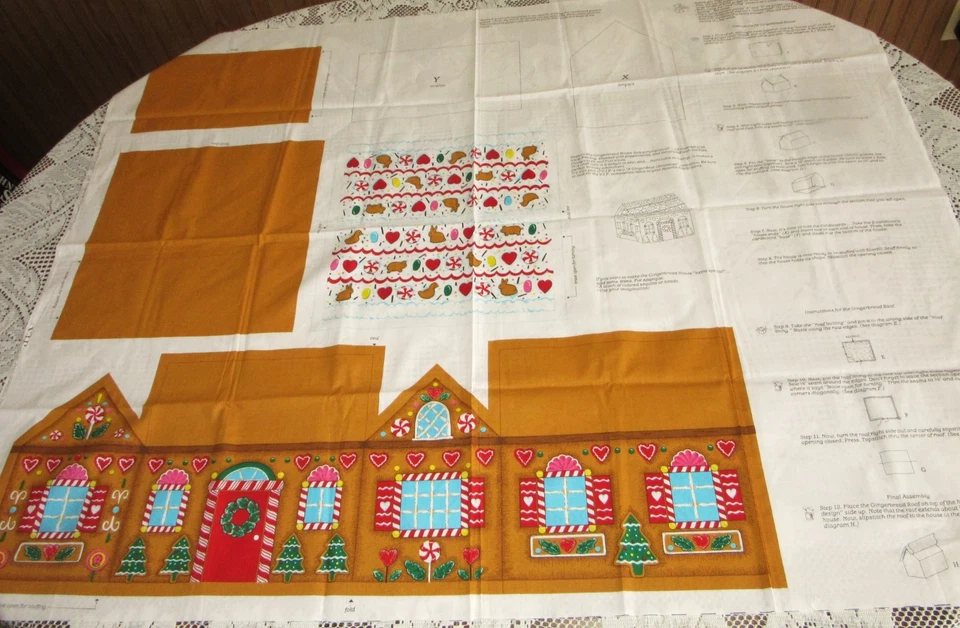 VIP Cranston GingerBear Christmas Gingerbread House Cut & Sew Panel Festive! - Image 1 of 4
