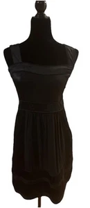 Burberry London Dress Women US 6 UK 8 Black Sheath Sleeveless Ruffles Lined Rib - Picture 1 of 24