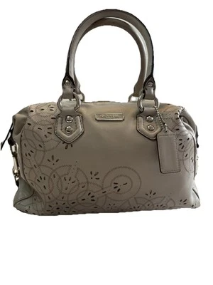 Coach Ashley Leather Tossed Laser Cut Satchel Shoulder Bag  Gray Color F22487 EU - Image 1 of 4