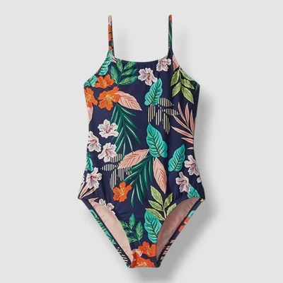 Maiô Hobie feminino azul estampa floral escada alça pull-on peça única tamanho 8 - Imagem 1 de 2