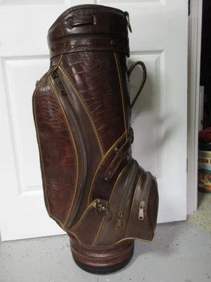 VGT. Arnold Palmer Large Brown Alligator Golf Bag - Great For Man Cave Display! - Image 1 of 4