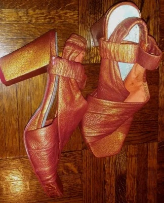 Irregular Choice Años 90 Bebé Ropa de Club Talla 10 Lamé Tirantes Eslinga Gruesa Plataforma Tacón Foto 1 de 4