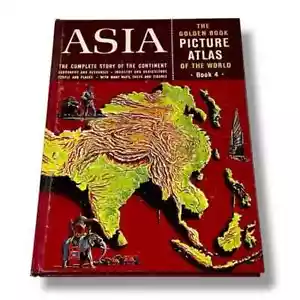 The Golden Book Picture Atlas Asia Book 4 1960 Vintage - Imagen 1 de 6