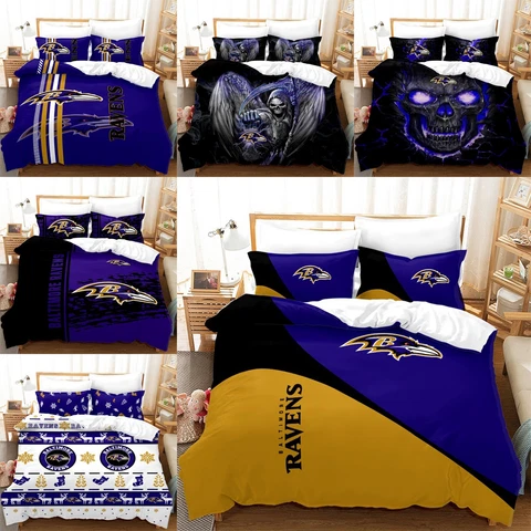 Baltimore Ravens Pillowcase Duvet Cover Comforter/Quilt Cover Home Bedding Set Cover