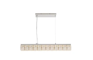 Keighley 36 in. LED Chrome Modern Linear Chandelier Light Fixture Crystal Shade - Picture 1 of 12