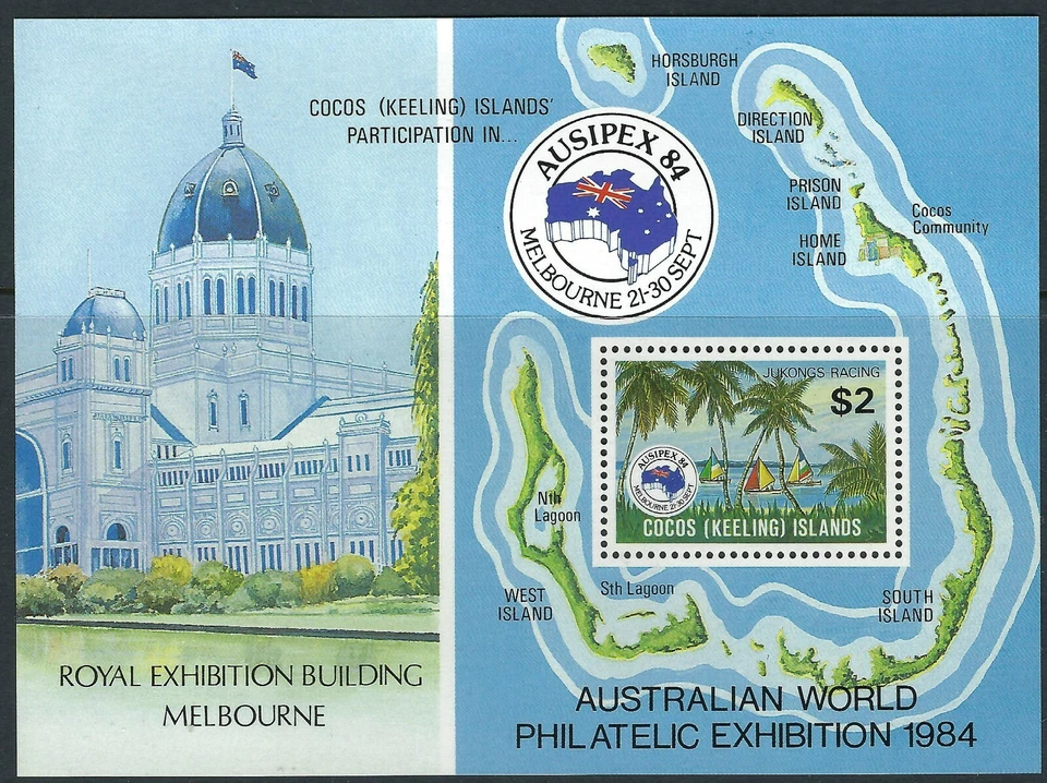 Mini hoja Cocos Keeling Islands SG# 121 1984 Ausipex 84 Melbourne como nueva MUH MNH Foto 1 de 1