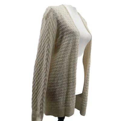 LOFT Cárdigan Suéter Mujer Mediano Crema Cottagecore Mezcla Lana Bolsillos *LEER Foto 1 de 4