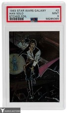 1993 Topps Star Wars Galaxy Etched Foil #2 Hans Solo Trading Card PSA 9 MT