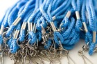Wholesale 100 Pcs Light Blue Rope Neck Lanyards ID Badge Holder Swivel J Hook He