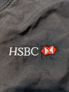 Rare HSBC Bank Black Colorado Timberline Pull Over Sewn Logo Side Adult Medium - Picture 1 of 7