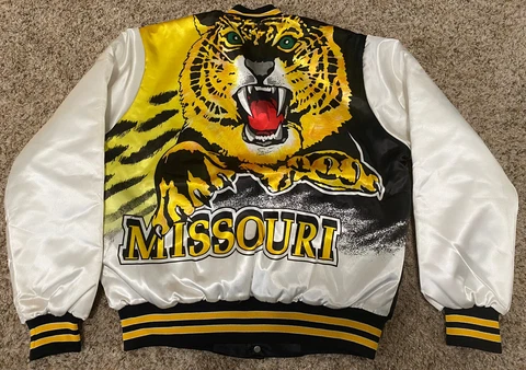 Vintage 90s Missouri Tigers Mizzou Chalk Line Fanimation Jacket USA Size Large Cover